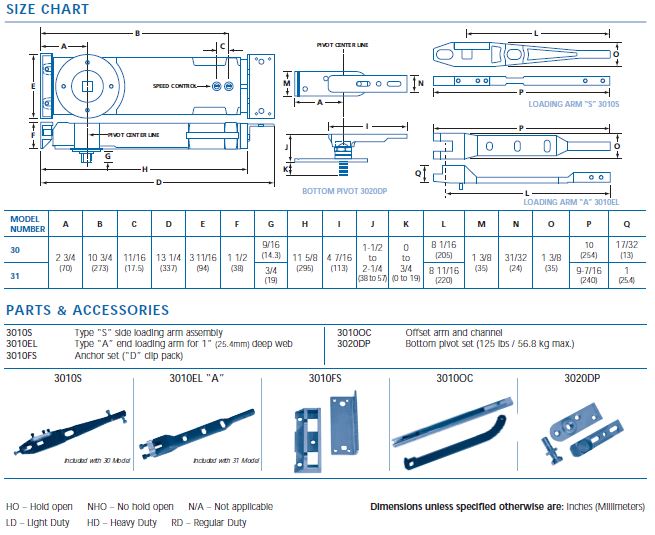 door closer parts 30