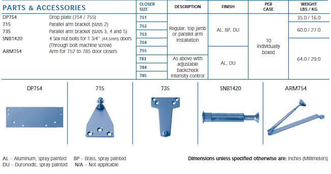 door closer parts 700