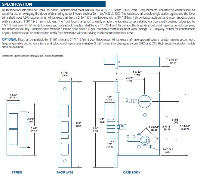 specification DM