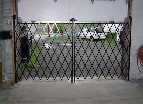 Security gates for garage and warehouse doors 